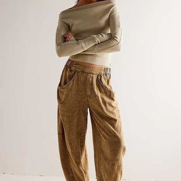 Free People Pants - Casual Tan Women's Pants Free People S